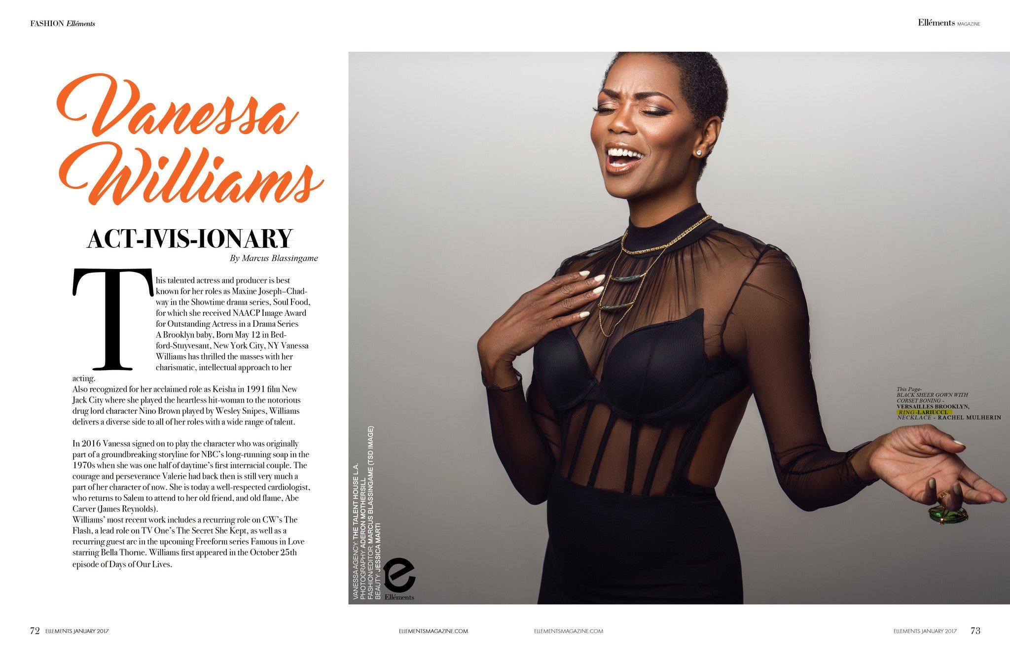Vanessa Williams in LARUICCI Elléments Magazine!