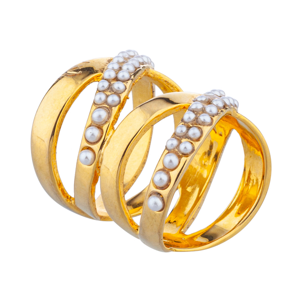 TWISTED PEARL RING