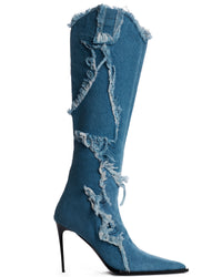 DENIM STILETTO BOOTS