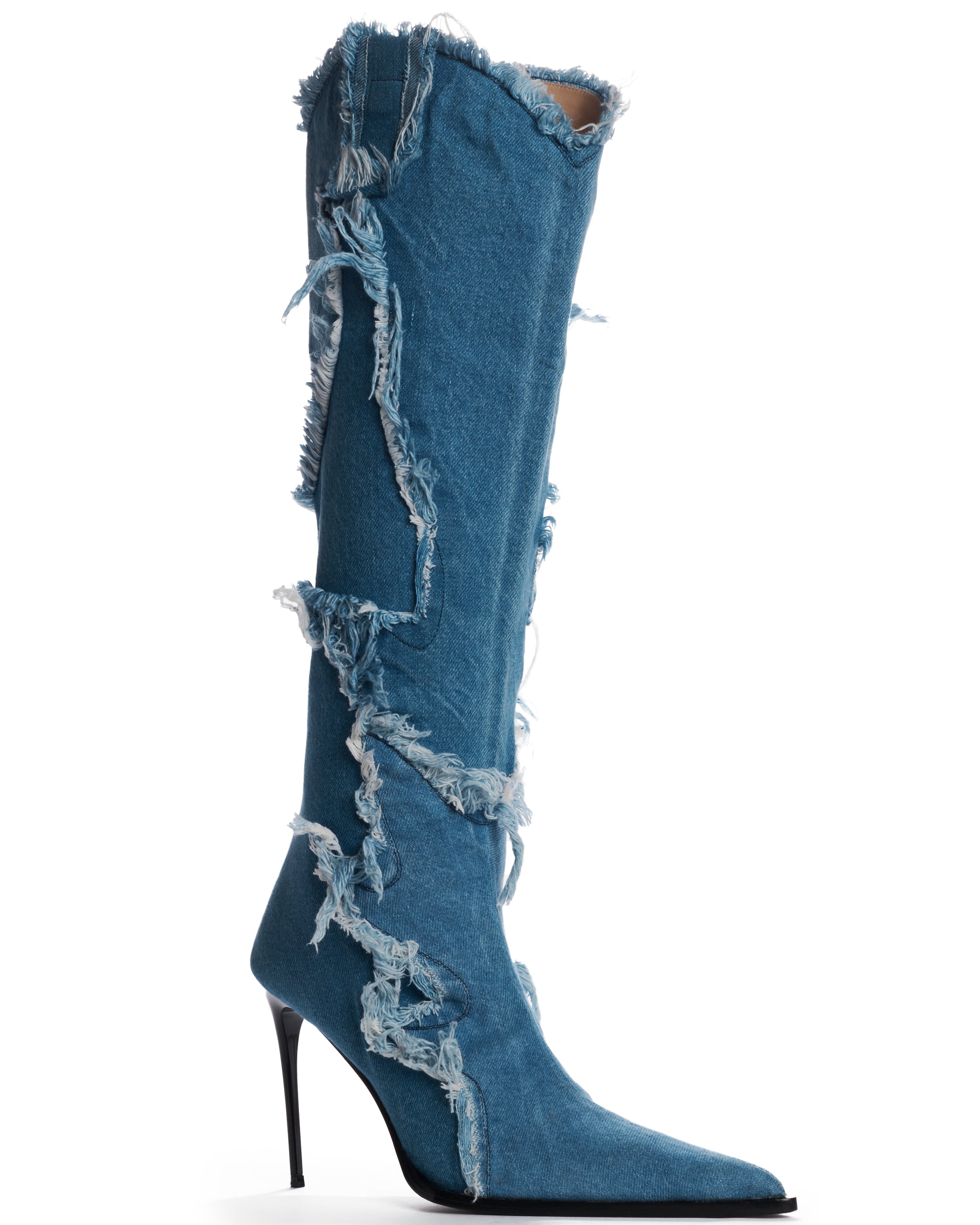 DENIM STILETTO BOOTS