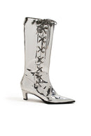 SILVER LACE UP BOOTS