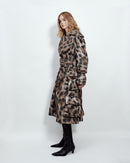MULTI POCKET TRENCH COAT LEOPARD PRINT