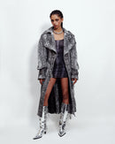 MULTI POCKET TRENCH COAT SNAKE PRINT