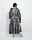 MULTI POCKET TRENCH COAT SNAKE PRINT