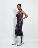 ADJUSTABLE SNAKE PRINT MINI DRESS