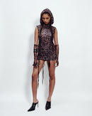 ADJUSTABLE LEOPARD PRINT MINI DRESS