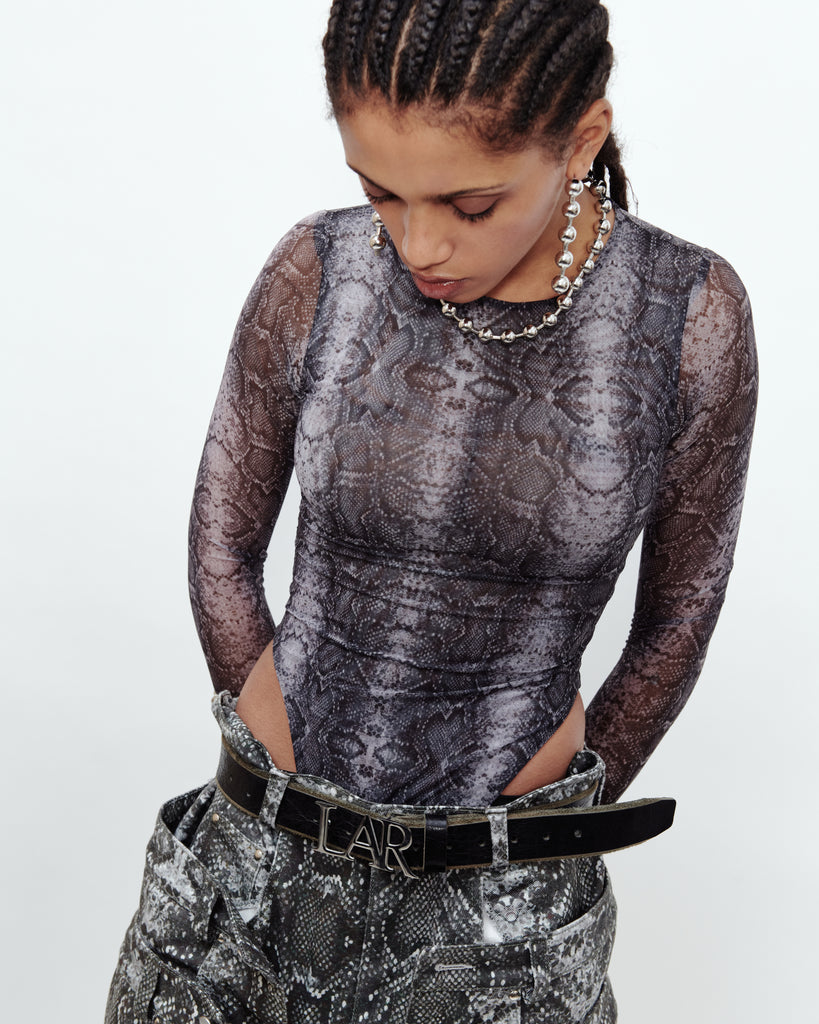 SNAKE PRINT BODYSUIT