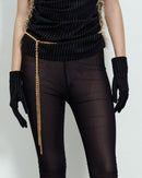 PINSTRIPE NAVY GLOVES