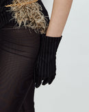 PINSTRIPE NAVY GLOVES