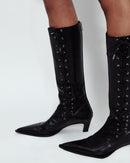 LACE UP KNEE HIGH BOOTS