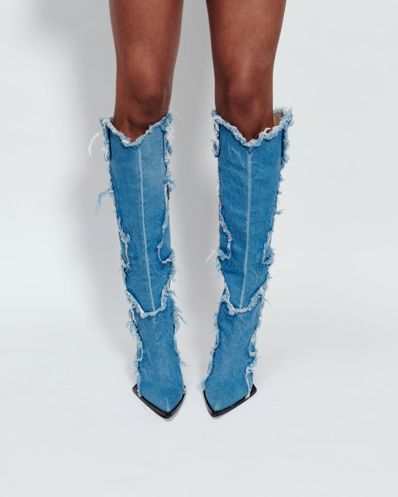 DENIM STILETTO BOOTS