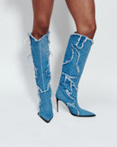 DENIM STILETTO BOOTS