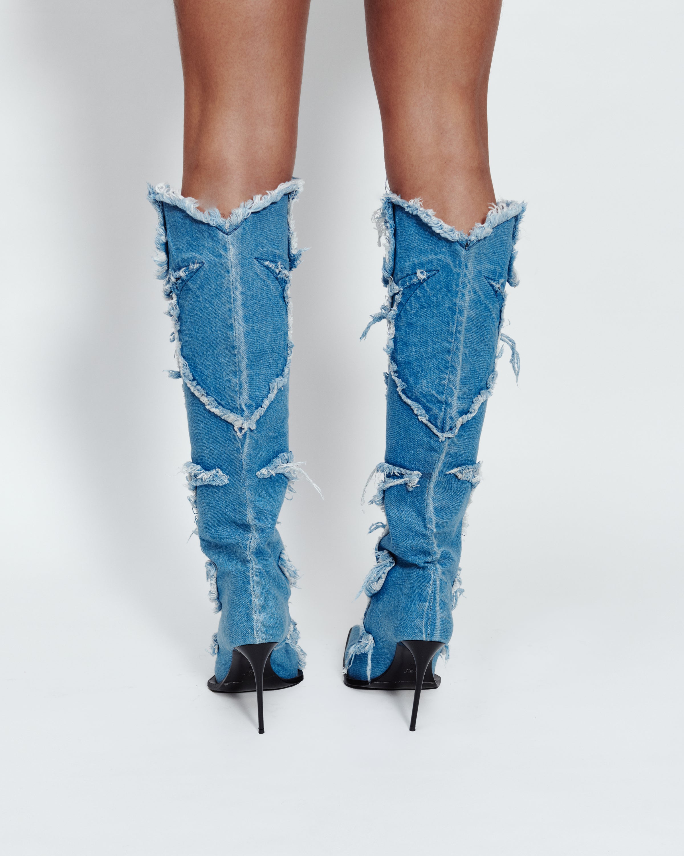 DENIM STILETTO BOOTS