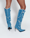 DENIM STILETTO BOOTS