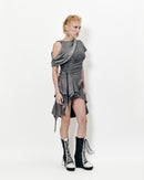 ROBE COURTE ASYMÉTRIQUE