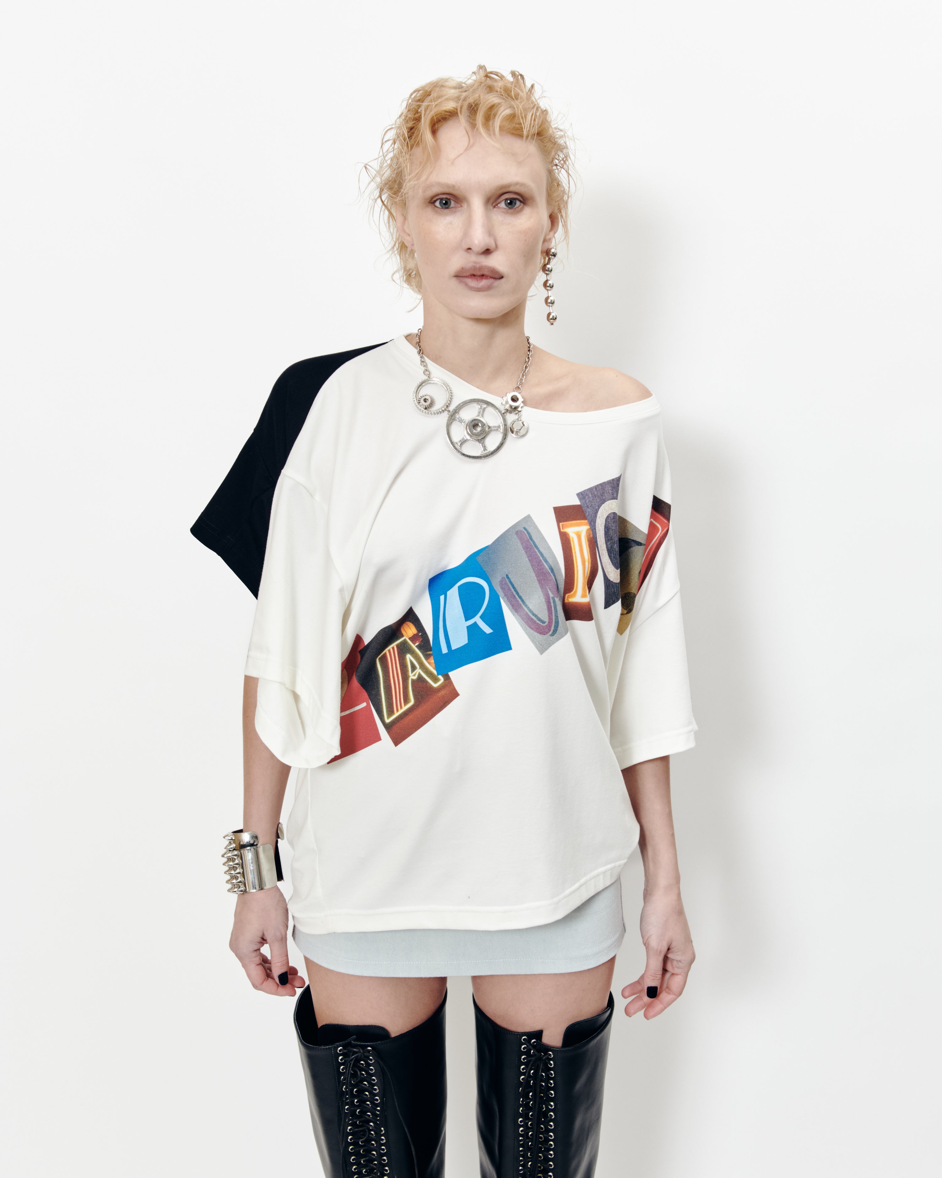 ROBE T-SHIRT IMPRIMÉE LOGO DEUX SENS