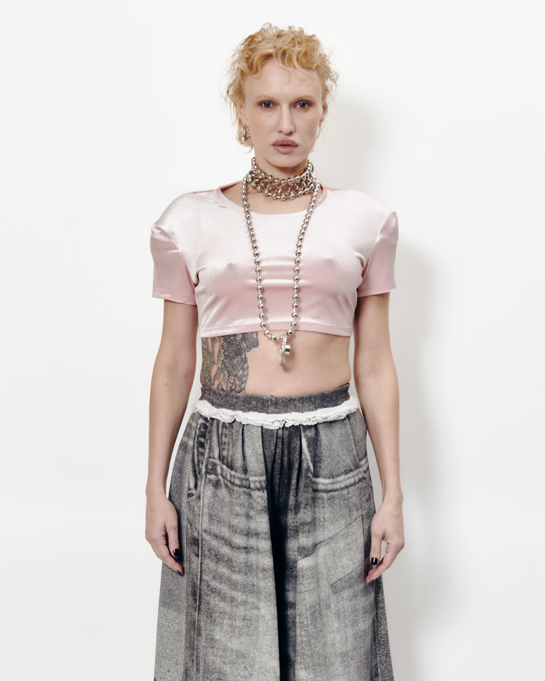 TEE-SHIRT CROP ROSE BÉBÉ