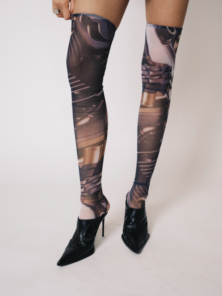 MESH PRINTED STOCKINGS