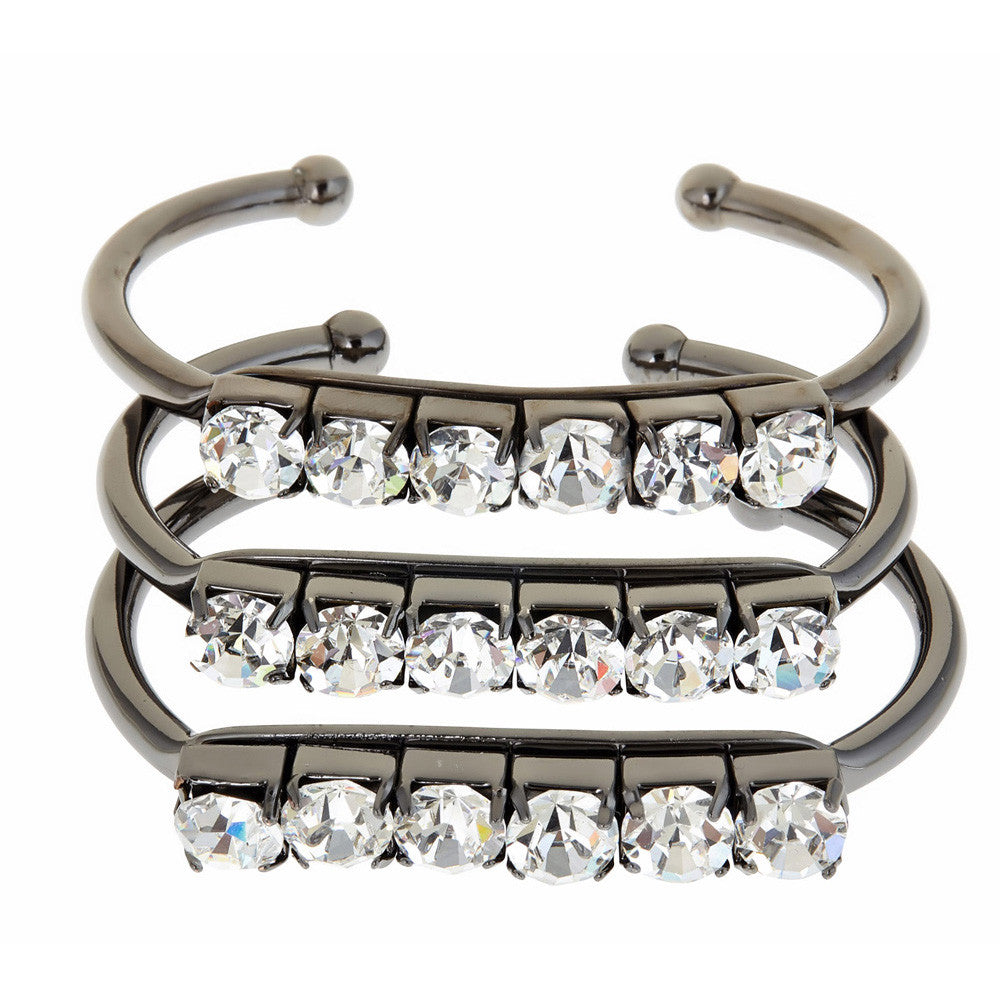 ENSEMBLE DE BRACELETS DE CABARET GRIS MÉTAL