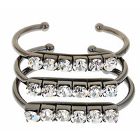 ENSEMBLE DE BRACELETS DE CABARET GRIS MÉTAL
