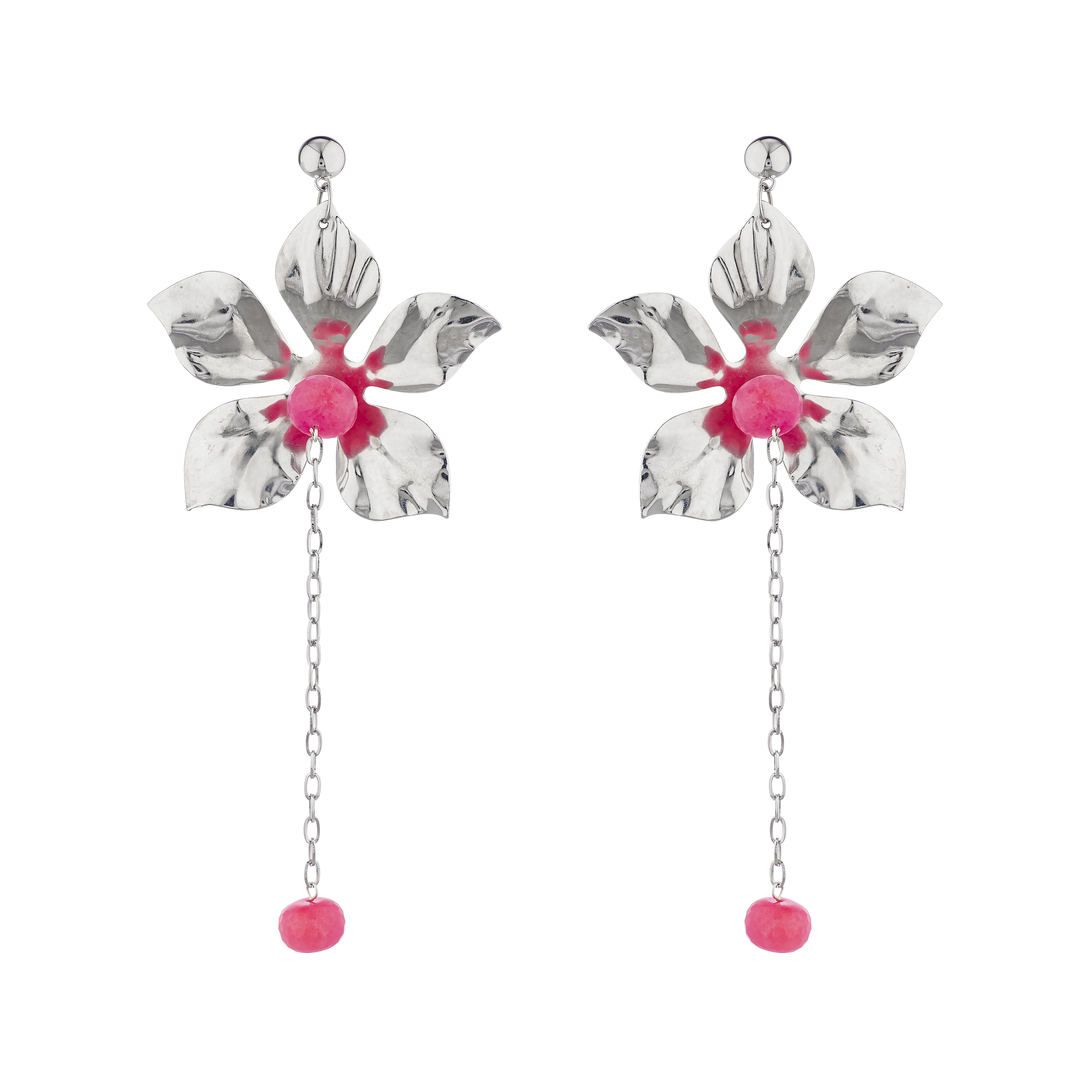 BOUCLES D'OREILLES ROSE MAGIQUE