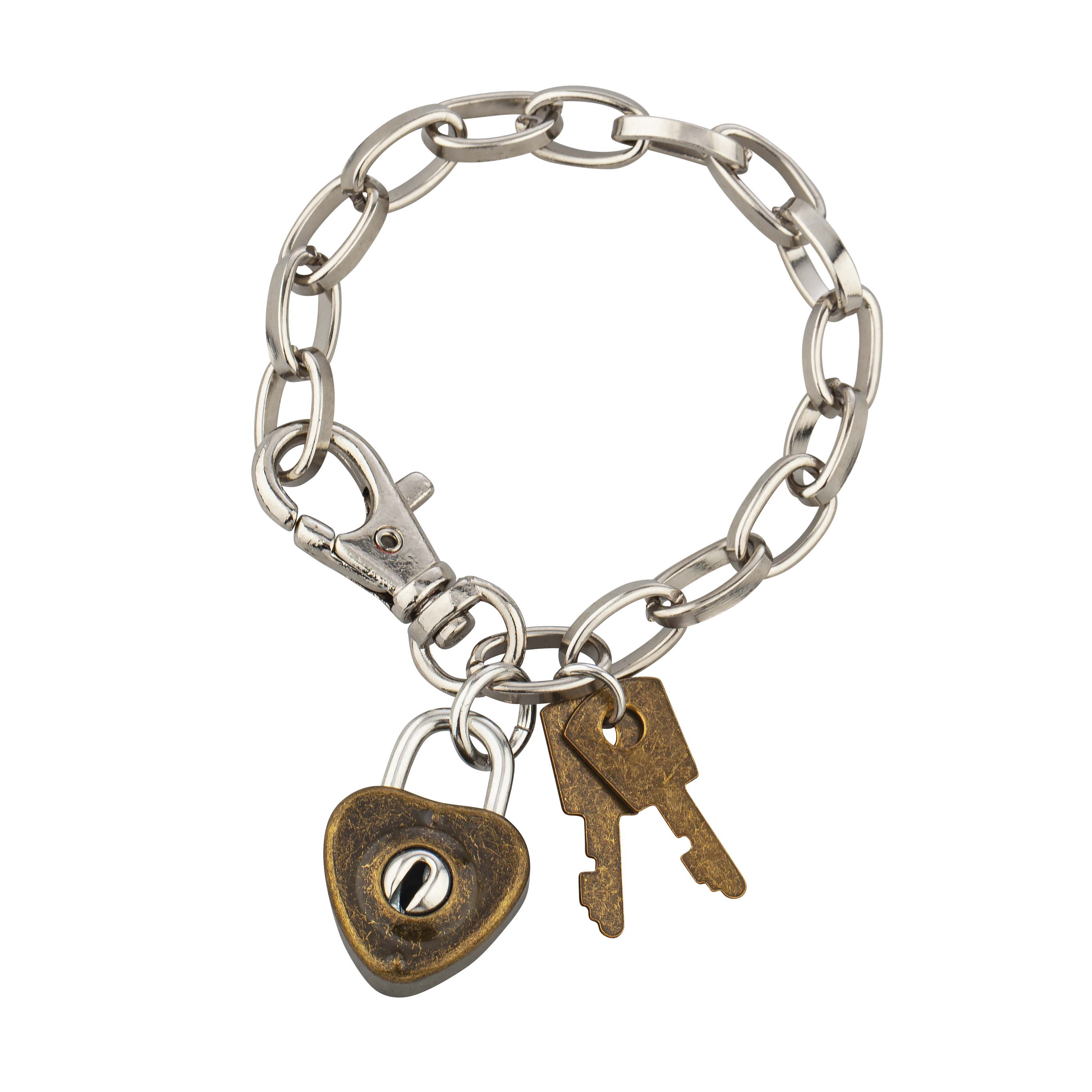 Buy Lila Stainless Steel Lock & Key Bracelet & Chain Pendant (Model : 005)  White Grey | Couple Set | Gifting Option at Amazon.in