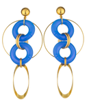 BOUCLES D'OREILLES FRAMBOISE BLEUE