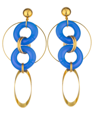 BOUCLES D'OREILLES FRAMBOISE BLEUE