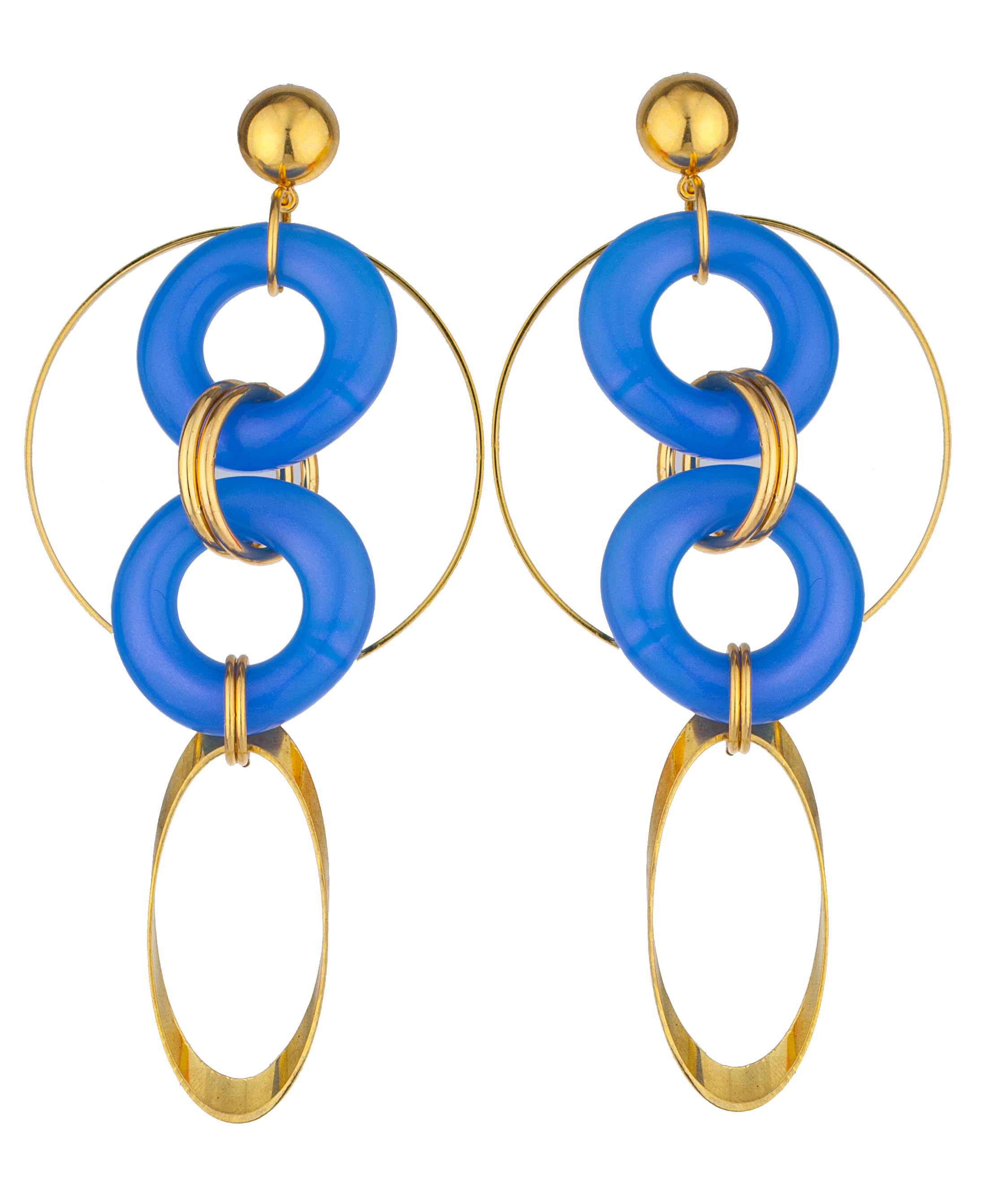 BOUCLES D'OREILLES FRAMBOISE BLEUE