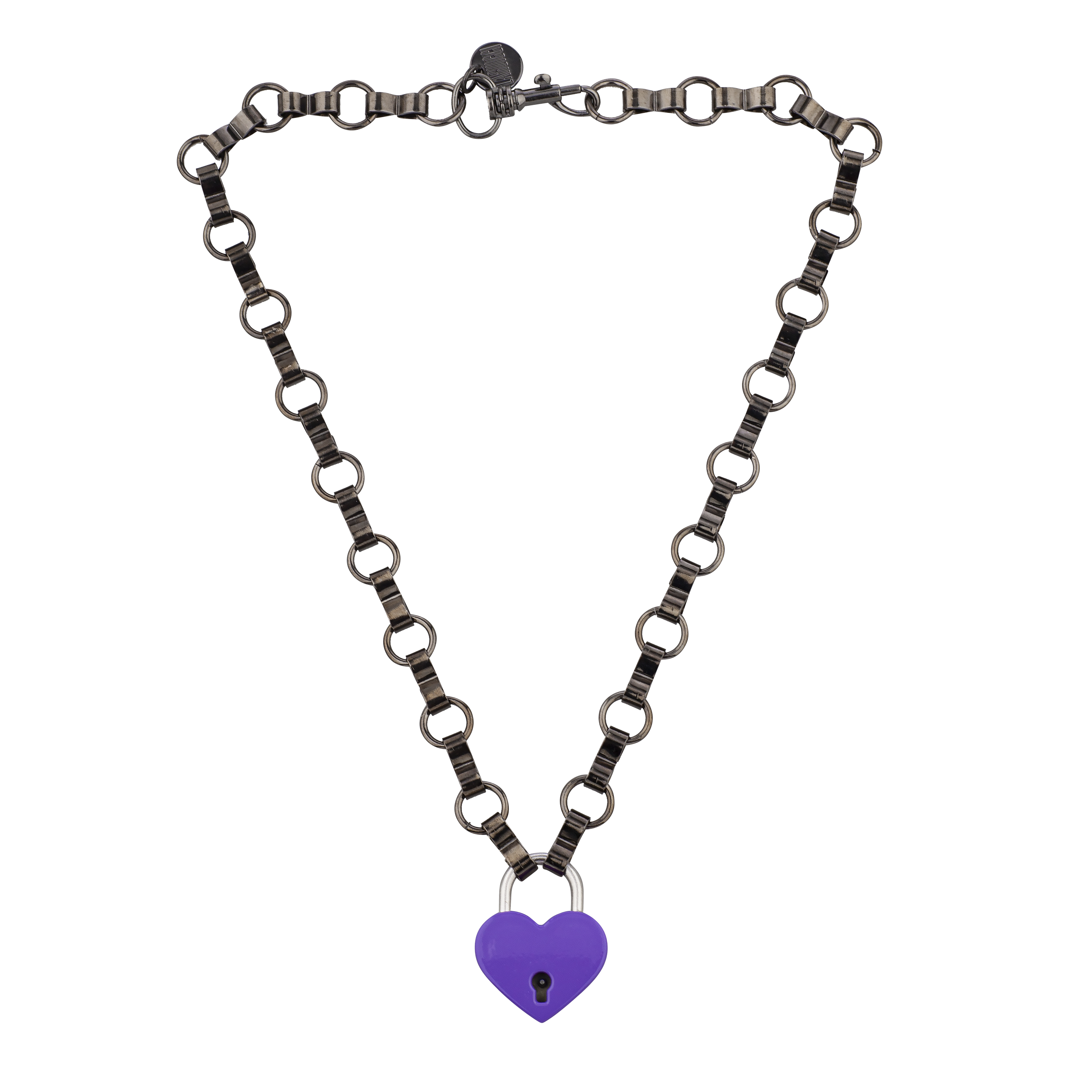 Purple Heart Lock Choker VIOLET HEART LOCK NECKLACE