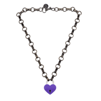 COLLIER CŒUR VIOLET AVEC CLÉ